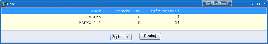 Program umożliwia wyszukiwanie sprzedaży według zadanych parametrów, takich jak: data, występowanie sprzedaży w zadanym zakresie dat, wyszukiwanie wskazanych stawek podatku przy sprzedażach,