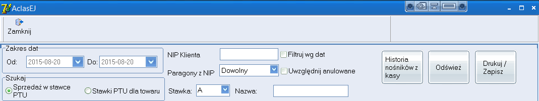 Wielokrotny wybór pozycji dokonywany jest podobnie jak przy wczytywaniu danych z nośników poprzez klikniecie na poszczególne linie z wciśniętym klawiszem CTRL.