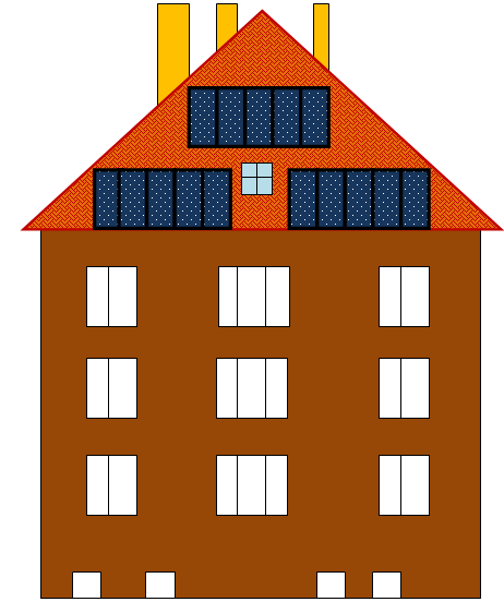 DOBRANIE MOCY SYSTEMU MODUŁÓW FOTOWOLTAICZNYCH DLA DWÓCH SAL KOMPUTEROWYCH zachód północ południe wschód Plac apelowy - położenie geograficzne: południe, - nachylenia dachu budynku: 45 - wartości