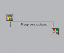 Z uwagi na położenie przeprawy na wodach morskich mało uczęszczanych proponuje się minimalizację oznakowania nawigacyjnego do oznakowania dziennego w postaci: 1.