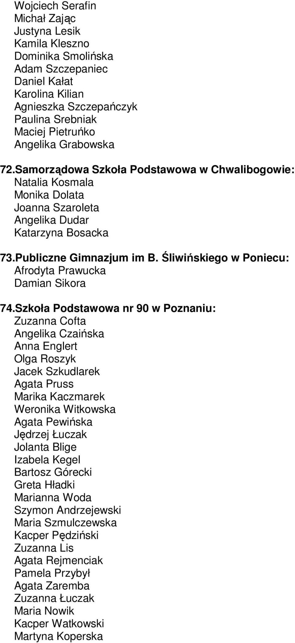 Śliwińskiego w Poniecu: Afrodyta Prawucka Damian Sikora 74.