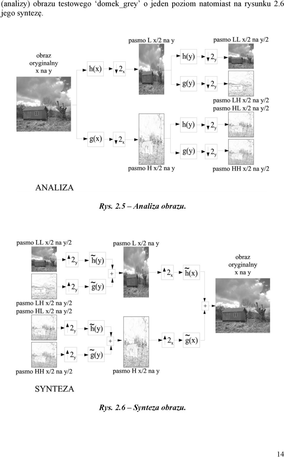 na rysunku 2.6 jego syntezę. Rys. 2.5 Analiza obrazu.