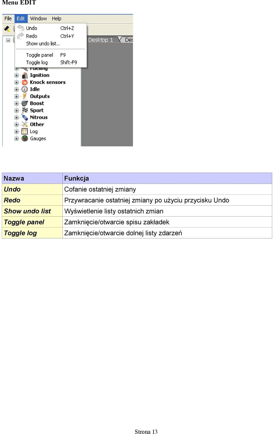 list Wyświetlenie listy ostatnich zmian Toggle panel