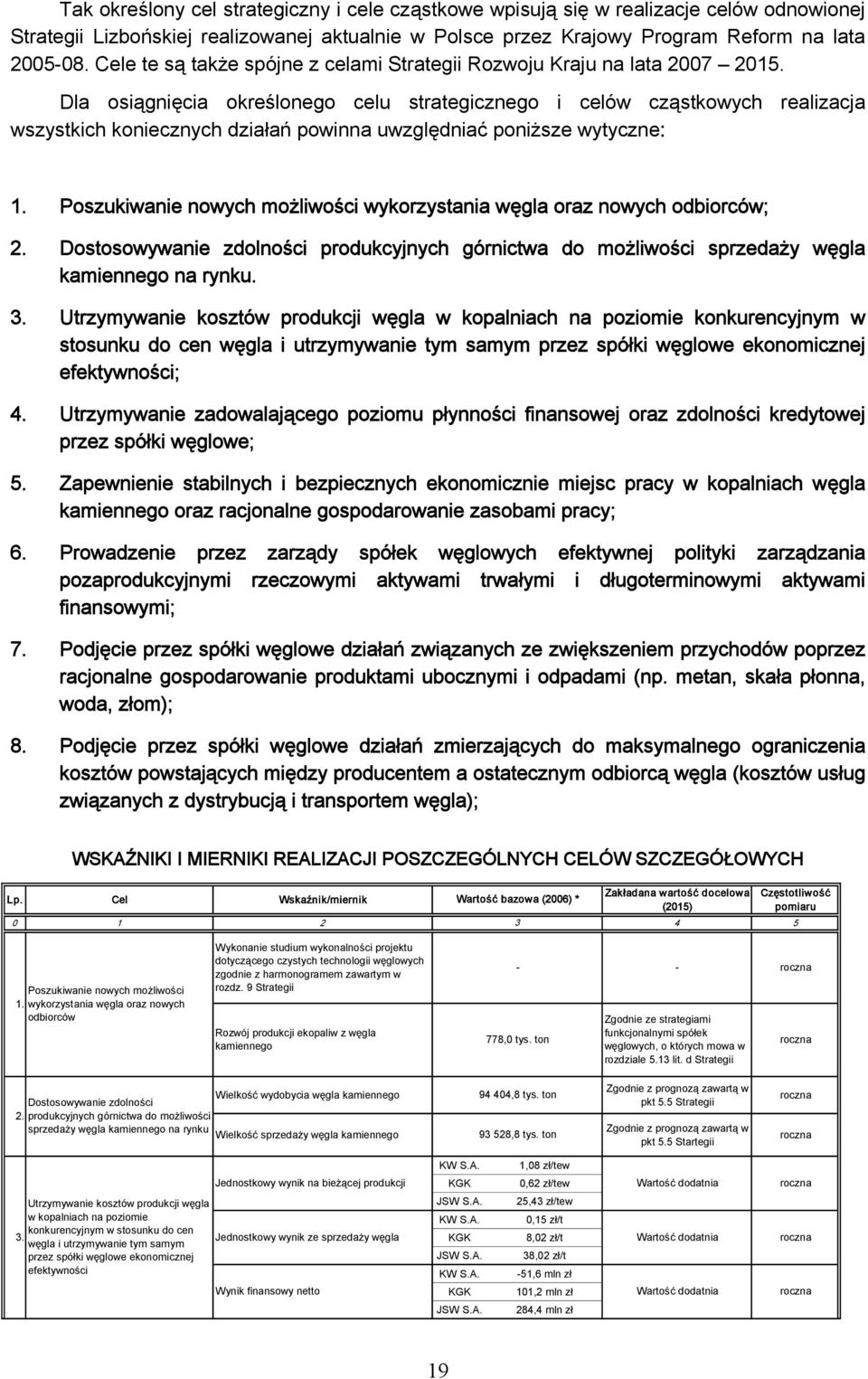 Dla osiągnięcia określonego celu strategicznego i celów cząstkowych realizacja wszystkich koniecznych działań powinna uwzględniać poniższe wytyczne: 1.