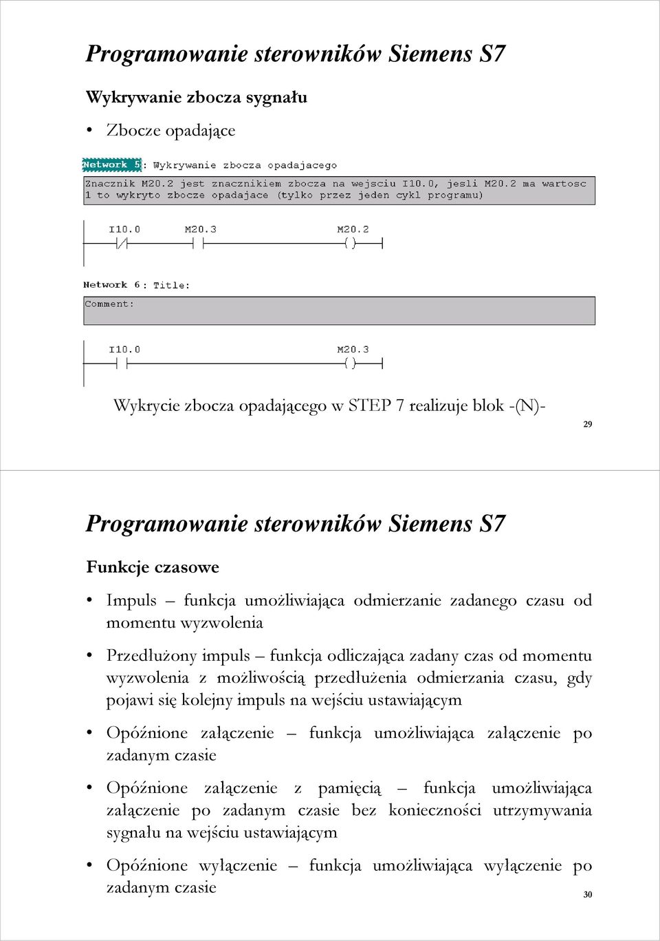 przedłuŝenia odmierzania czasu, gdy pojawi się kolejny impuls na wejściu ustawiającym Opóźnione załączenie funkcja umoŝliwiająca załączenie po zadanym czasie Opóźnione załączenie z