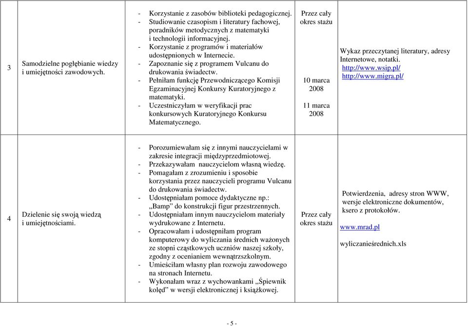 - Zapoznanie się z programem Vulcanu do drukowania świadectw.