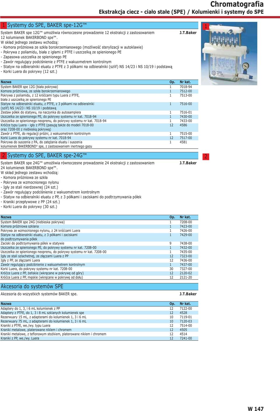 uszczelka ze spienionego PE Zawór regulujący podciśnienie z PTFE z wakuometrem kontrolnym Statyw na odbieralniki eluatu z PTFE z półkami na odbieralniki (szlif) NS / i NS 0/9 i podstawą Korki Luera