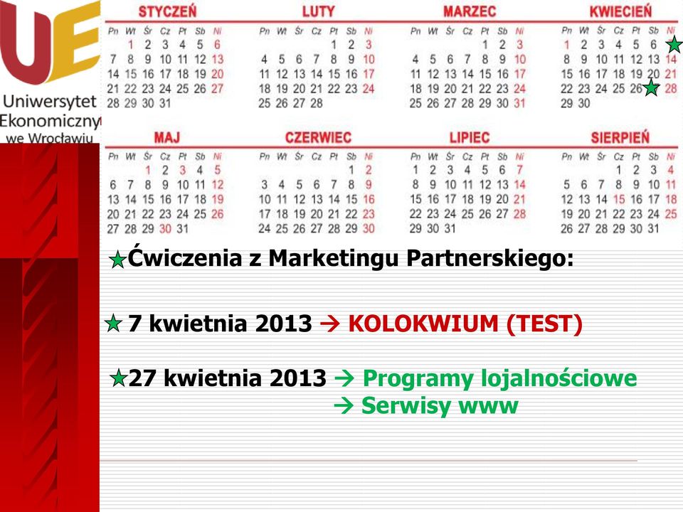 KOLOKWIUM (TEST) 27 kwietnia