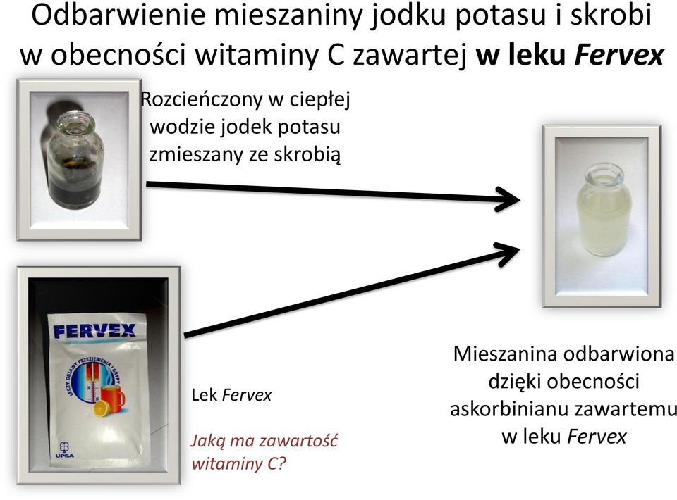 zmieszany ze skrobią Lek Fervex Jaką ma zawartośd witaminy C?