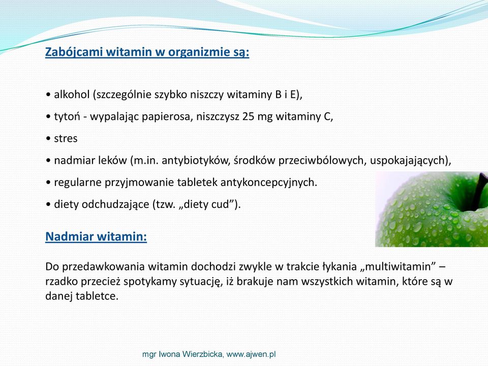 C, stres nadmiar leków (m.in.