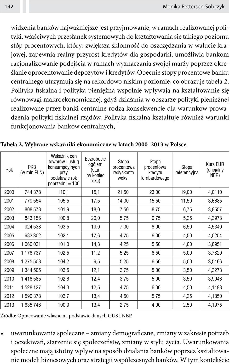 określanie oprocentowanie depozytów i kredytów. Obecnie stopy procentowe banku centralnego utrzymują się na rekordowo niskim poziomie, co obrazuje tabela 2.