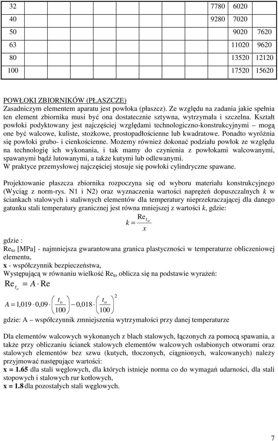 Kształt powłoki podyktowany jest najczęściej względami technologiczno-konstrukcyjnymi mogą one być walcowe, kuliste, stożkowe, prostopadłościenne lub kwadratowe.