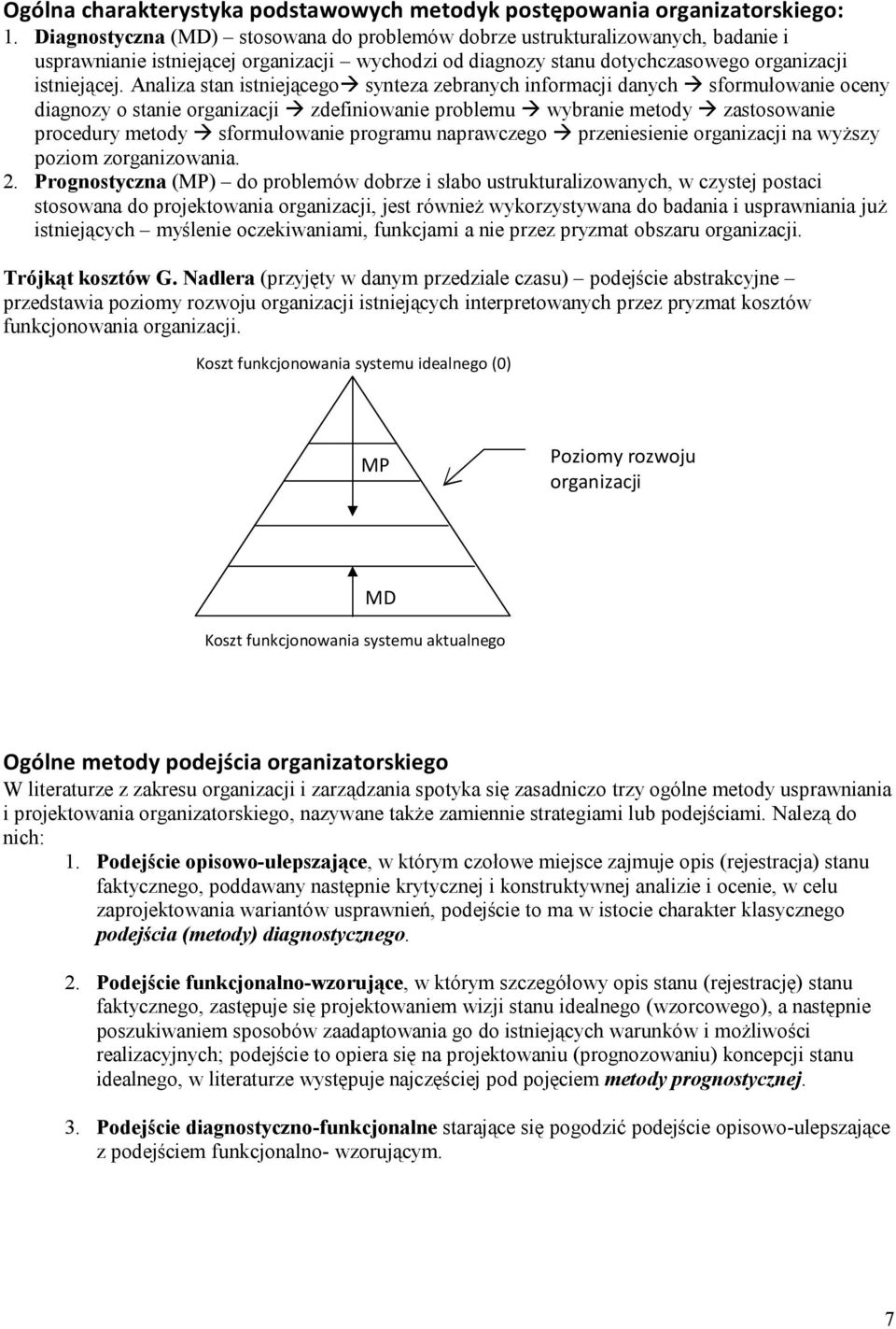 Analiza stan istniejącego synteza zebranych informacji danych sformułowanie oceny diagnozy o stanie organizacji zdefiniowanie problemu wybranie metody zastosowanie procedury metody sformułowanie