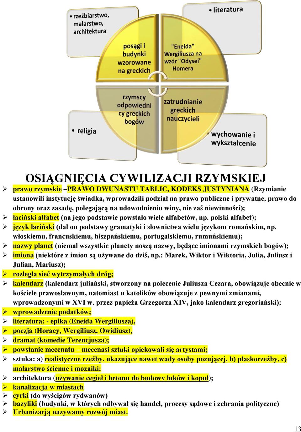 polski alfabet); język łaciński (dał on podstawy gramatyki i słownictwa wielu językom romańskim, np.