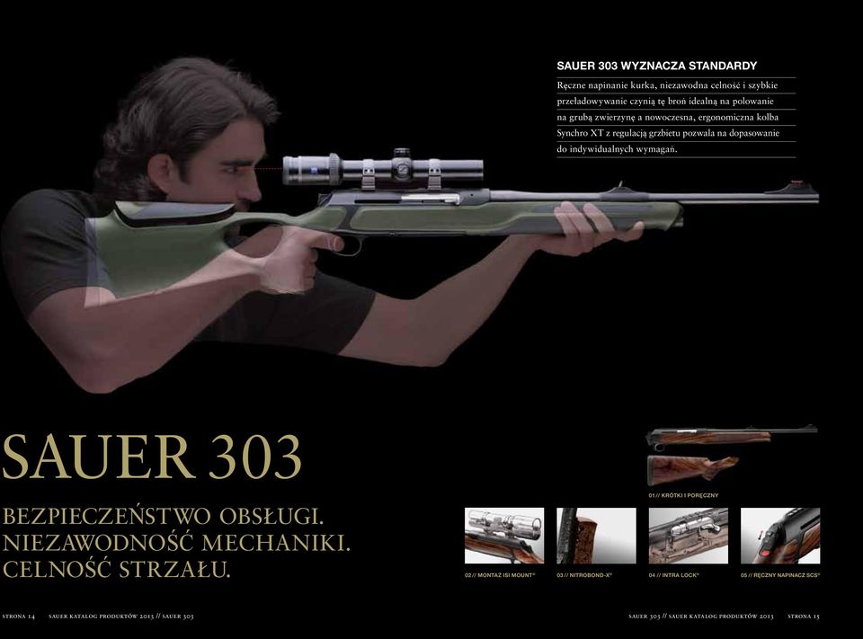 SAUER 303 BEZPIECZEŃSTWO OBSŁUGI. N I EZAWODNOŚĆ MECHANIKI. CELNOŚĆ STRZAŁU.