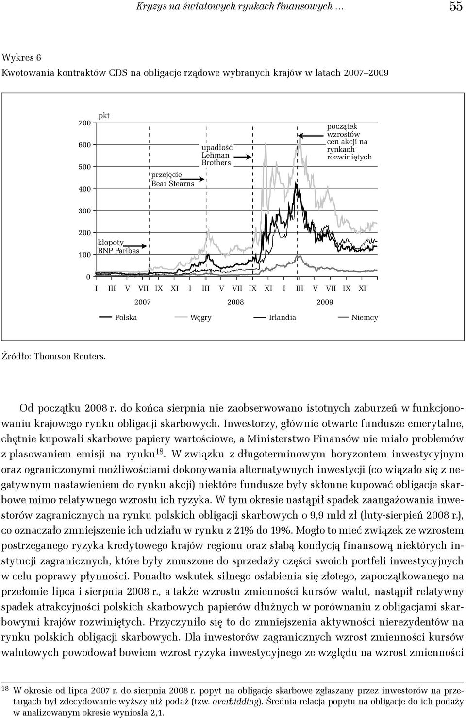 Thomson Reuters. Od początku 2008 r. do końca sierpnia nie zaobserwowano istotnych zaburzeń w funkcjonowaniu krajowego rynku obligacji skarbowych.