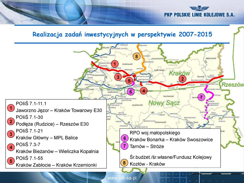 1-21 Kraków Główny MPL Balice POIiŚ 7.3-7 Kraków Bieżanów Wieliczka Kopalnia POIiŚ 7.