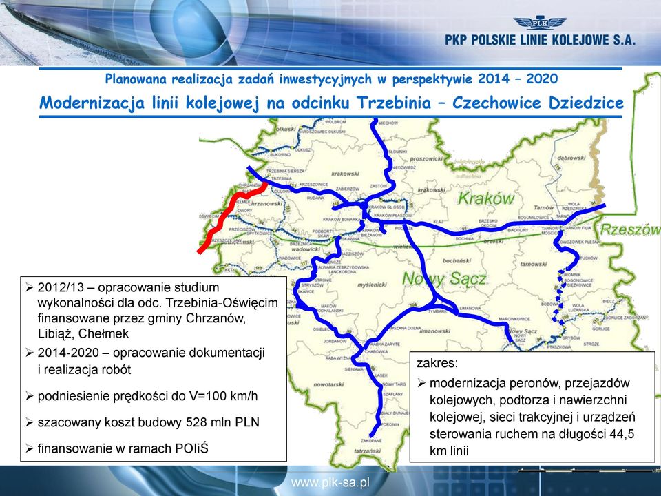 Trzebinia-Oświęcim finansowane przez gminy Chrzanów, Libiąż, Chełmek 2014-2020 opracowanie dokumentacji i realizacja robót podniesienie