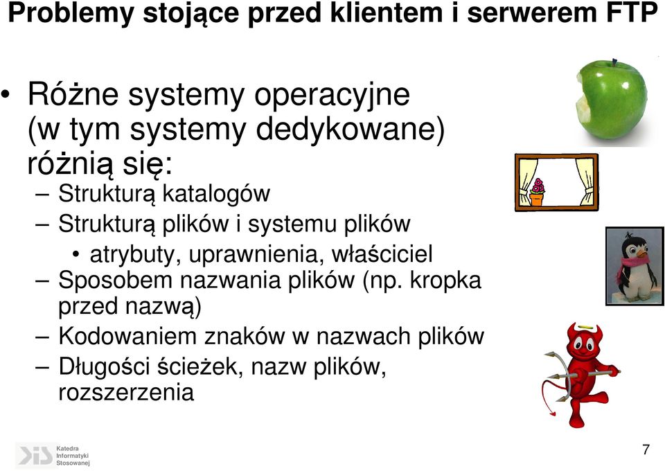 plików atrybuty, uprawnienia, właściciel Sposobem nazwania plików (np.