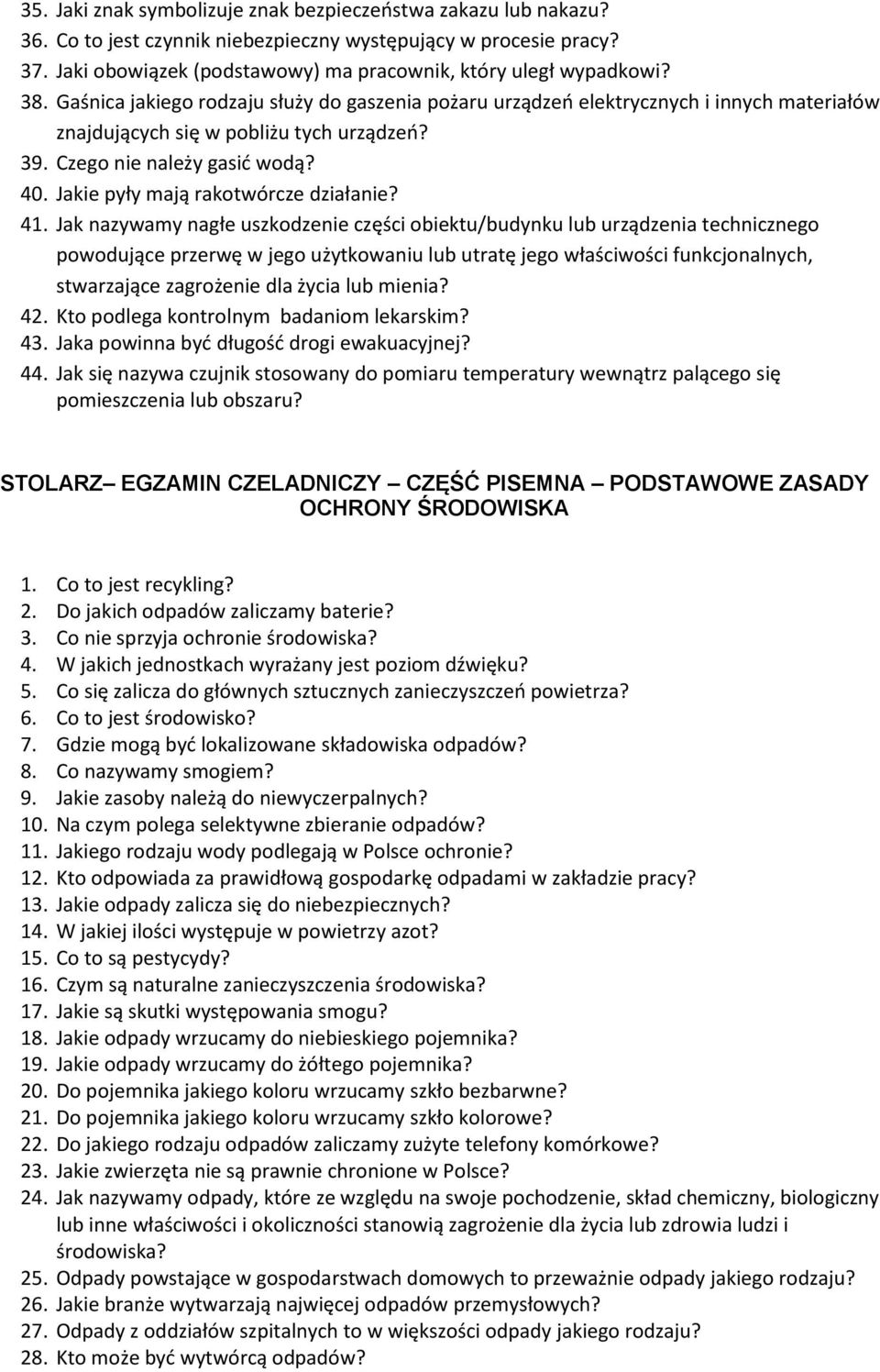 Jakie pyły mają rakotwórcze działanie? 41.