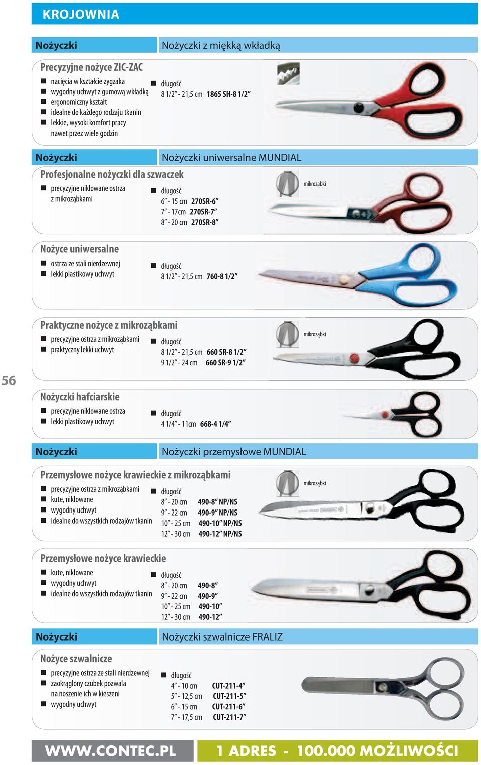 7-17cm 270SR-7 8-20 cm 270SR-8 mikroząbki Nożyce uniwersalne ostrza ze stali nierdzewnej lekki plastikowy uchwyt 8 1/2-21,5 cm 760-8 1/2 56 Praktyczne nożyce z mikroząbkami precyzyjne ostrza z