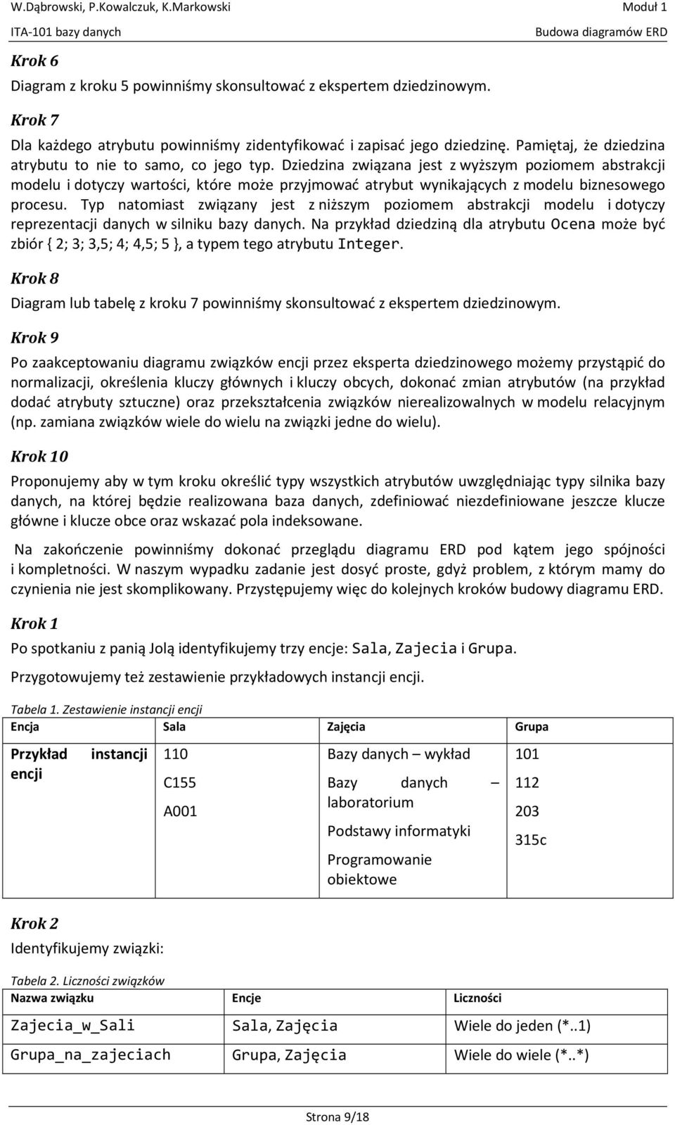 Dziedzina związana jest z wyższym poziomem abstrakcji modelu i dotyczy wartości, które może przyjmować atrybut wynikających z modelu biznesowego procesu.