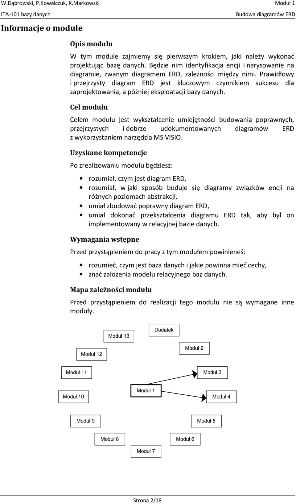 Będzie nim identyfikacja encji i narysowanie na diagramie, zwanym diagramem ERD, zależności między nimi.