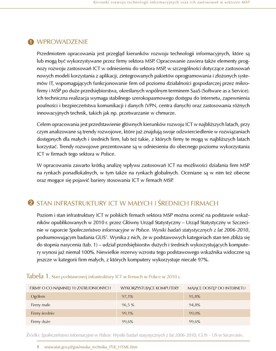 oprogramowania i złożonych systemów IT, wspomagających funkcjonowanie firm od poziomu działalności gospodarczej przez mikrofirmy i MŚP po duże przedsiębiorstwa, określanych wspólnym terminem SaaS