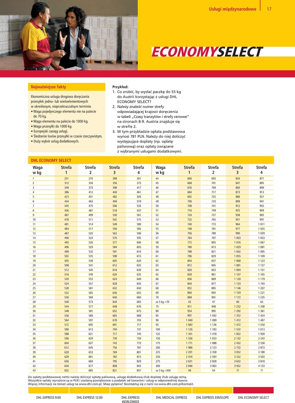 Duży wybór usług dodatkowych.. Co zrobiç, by wysłaç paczk do kg do Austrii korzystajàc z usługi DHL ECONOMY SELECT?