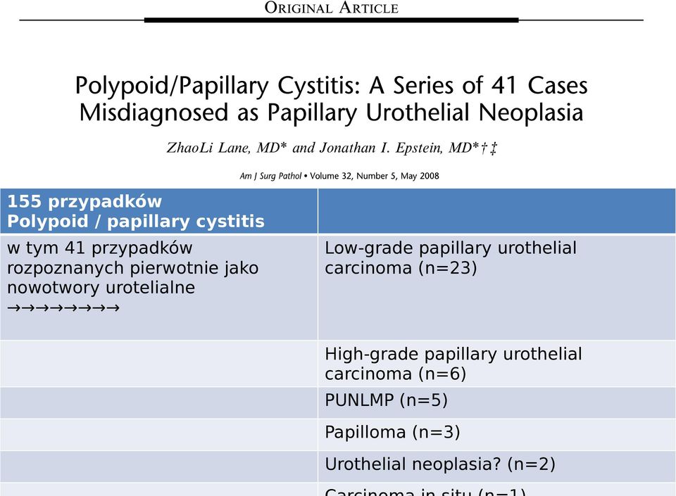 papillary urothelial carcinoma (n=23) High-grade papillary