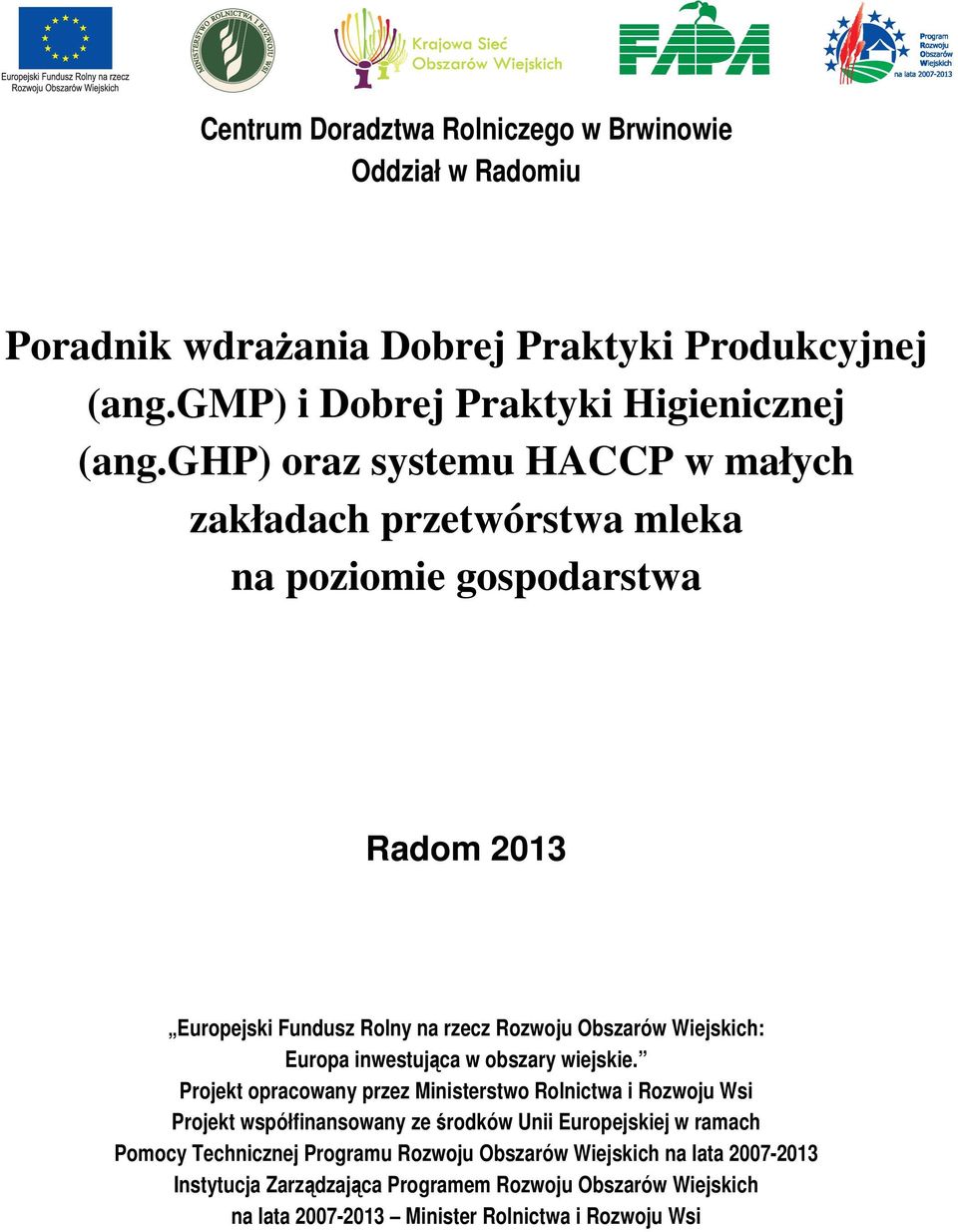 Europa inwestująca w obszary wiejskie.