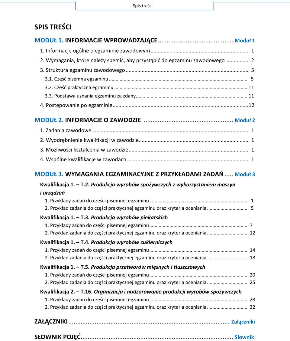 INFORMACJE O ZAWODZIE... Moduł 2 1. Zadania zawodowe... 1 2. Wyodrębnienie kwalifikacji w zawodzie... 1 3. Możliwości kształcenia w zawodzie... 1 4. Wspólne kwalifikacje w zawodach... 1 MODUŁ 3.