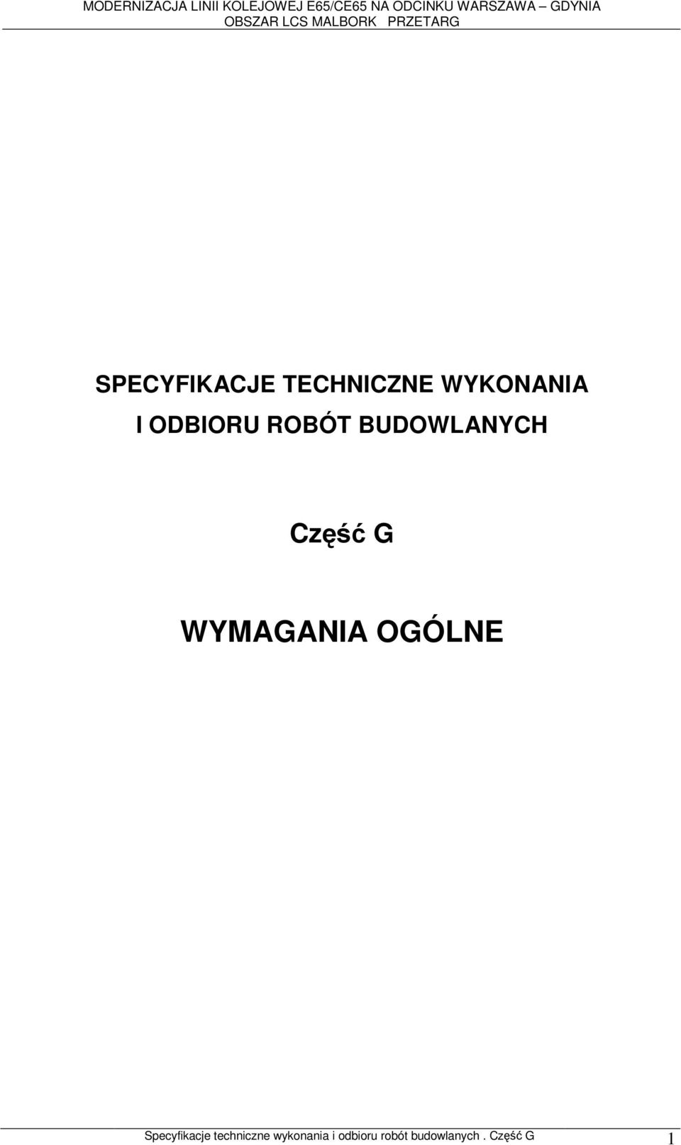 WYMAGANIA OGÓLNE Specyfikacje