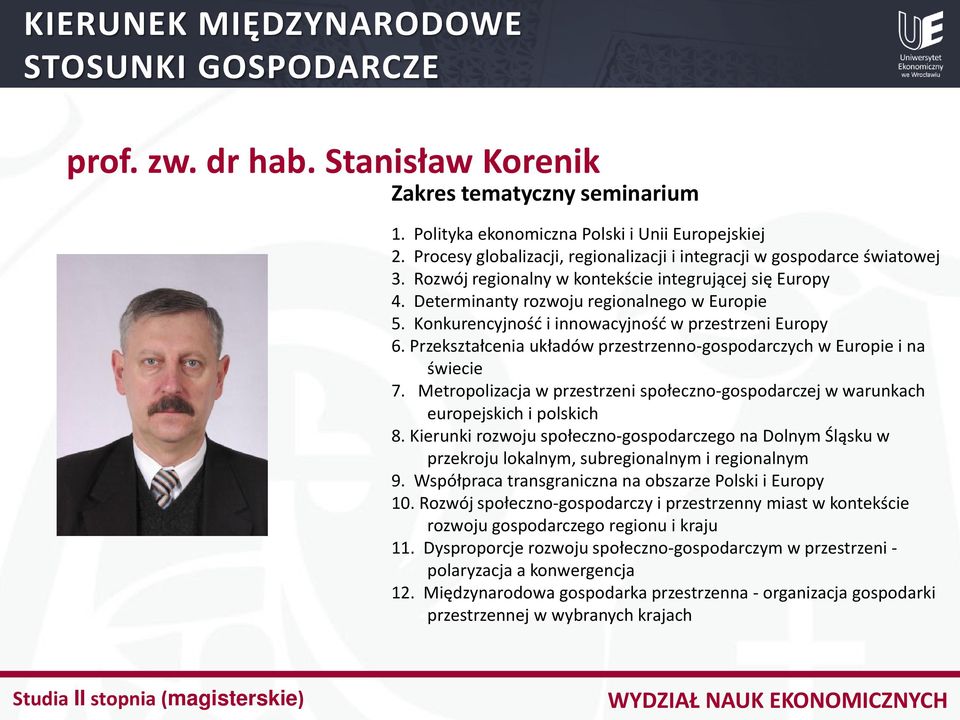 Przekształcenia układów przestrzenno-gospodarczych w Europie i na świecie 7. Metropolizacja w przestrzeni społeczno-gospodarczej w warunkach europejskich i polskich 8.