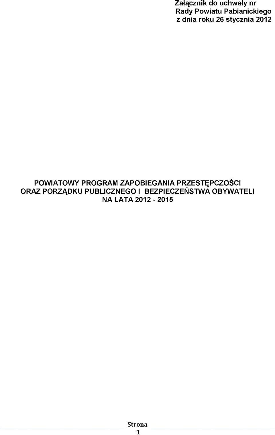 POWIATOWY PROGRAM ZAPOBIEGANIA PRZESTĘPCZOŚCI