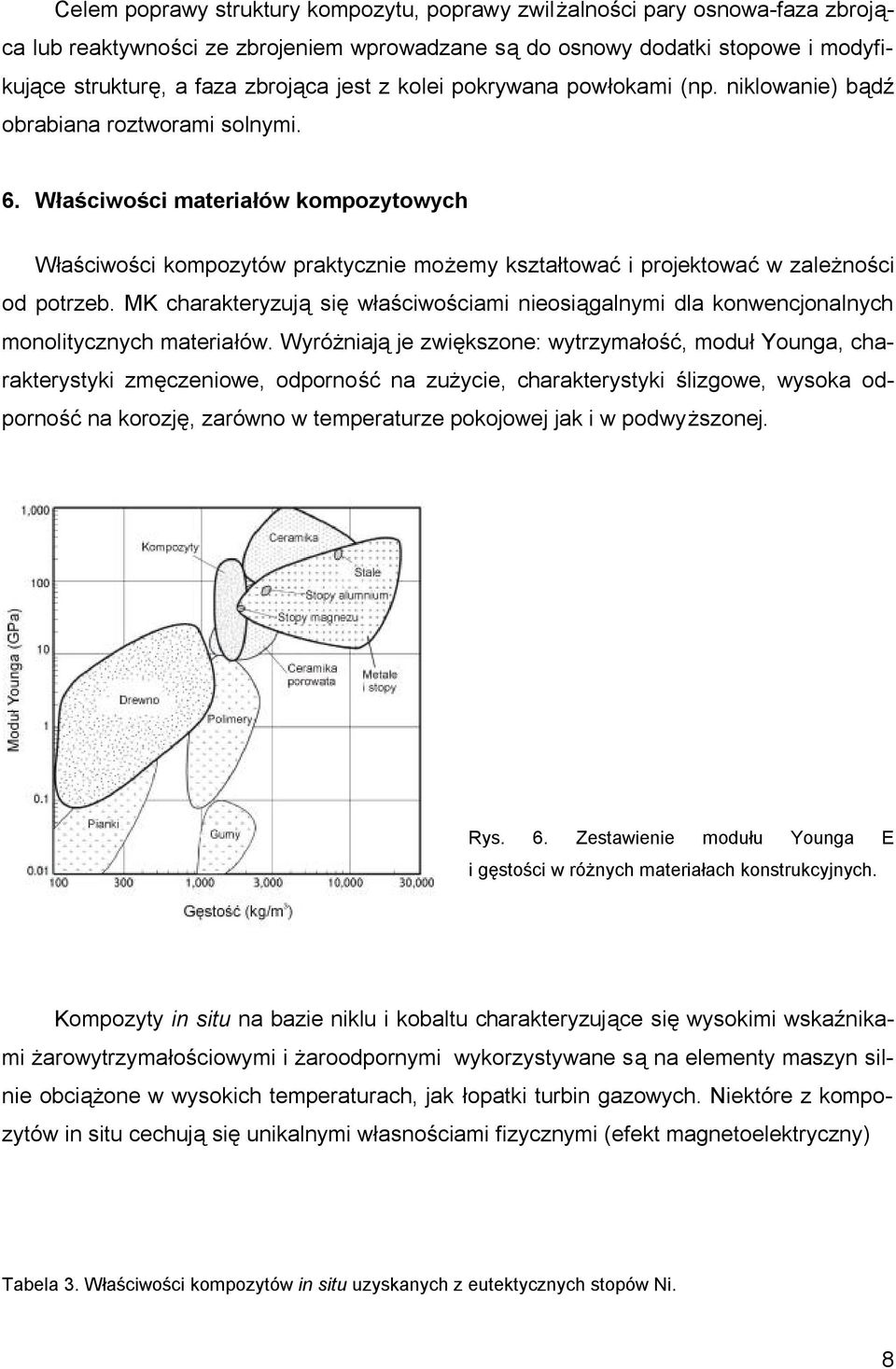 Właściwości materiałów kompozytowych Właściwości kompozytów praktycznie możemy kształtować i projektować w zależności od potrzeb.