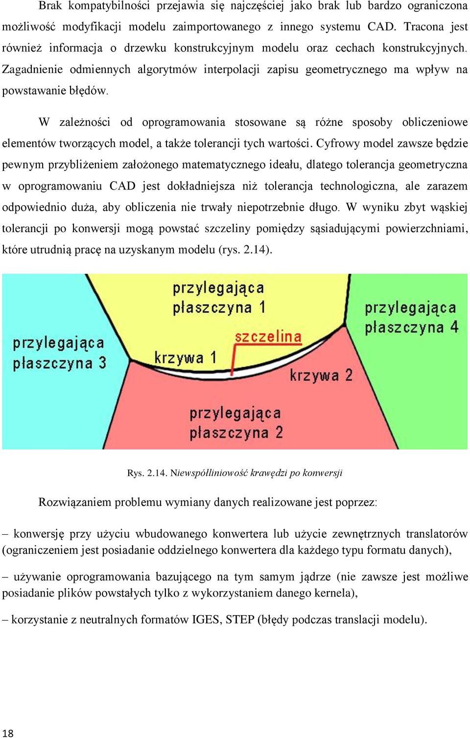 W zależności od oprogramowania stosowane są różne sposoby obliczeniowe elementów tworzących model, a także tolerancji tych wartości.