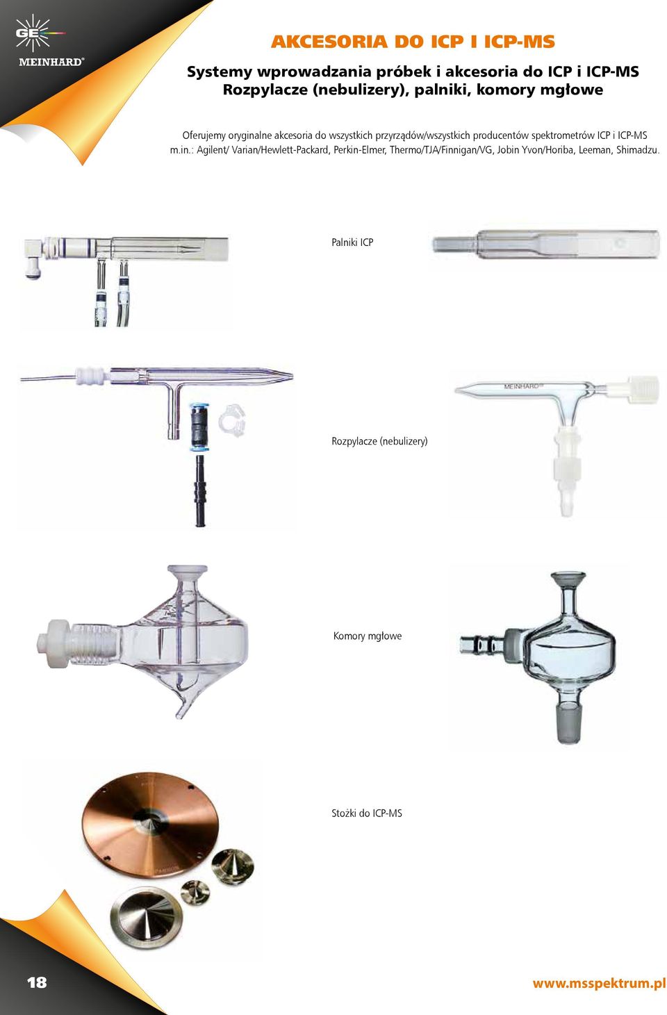 spektrometrów ICP i ICP-MS m.in.