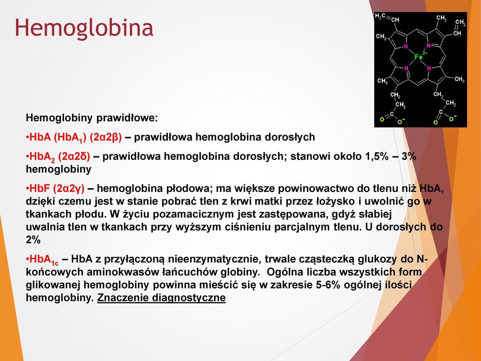 W życiu pozamacicznym jest zastępowana, gdyż słabiej uwalnia tlen w tkankach przy wyższym ciśnieniu parcjalnym tlenu.