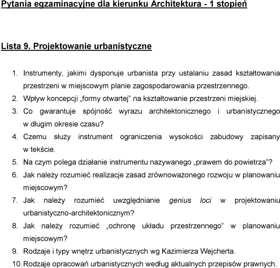 Czemu służy instrument ograniczenia wysokości zabudowy zapisany w tekście. 5. Na czym polega działanie instrumentu nazywanego prawem do powietrza? 6.