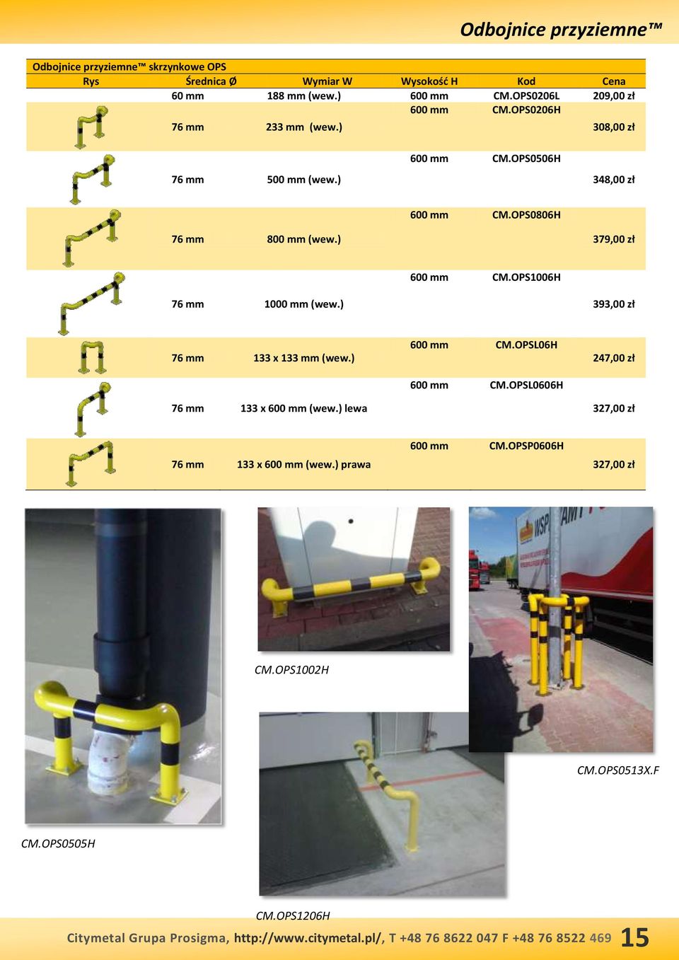 OPS0806H 76 mm 800 mm (wew.) 379,00 zł 600 mm CM.OPS1006H 76 mm 1000 mm (wew.) 393,00 zł 76 mm 133 x 133 mm (wew.) 76 mm 133 x 600 mm (wew.