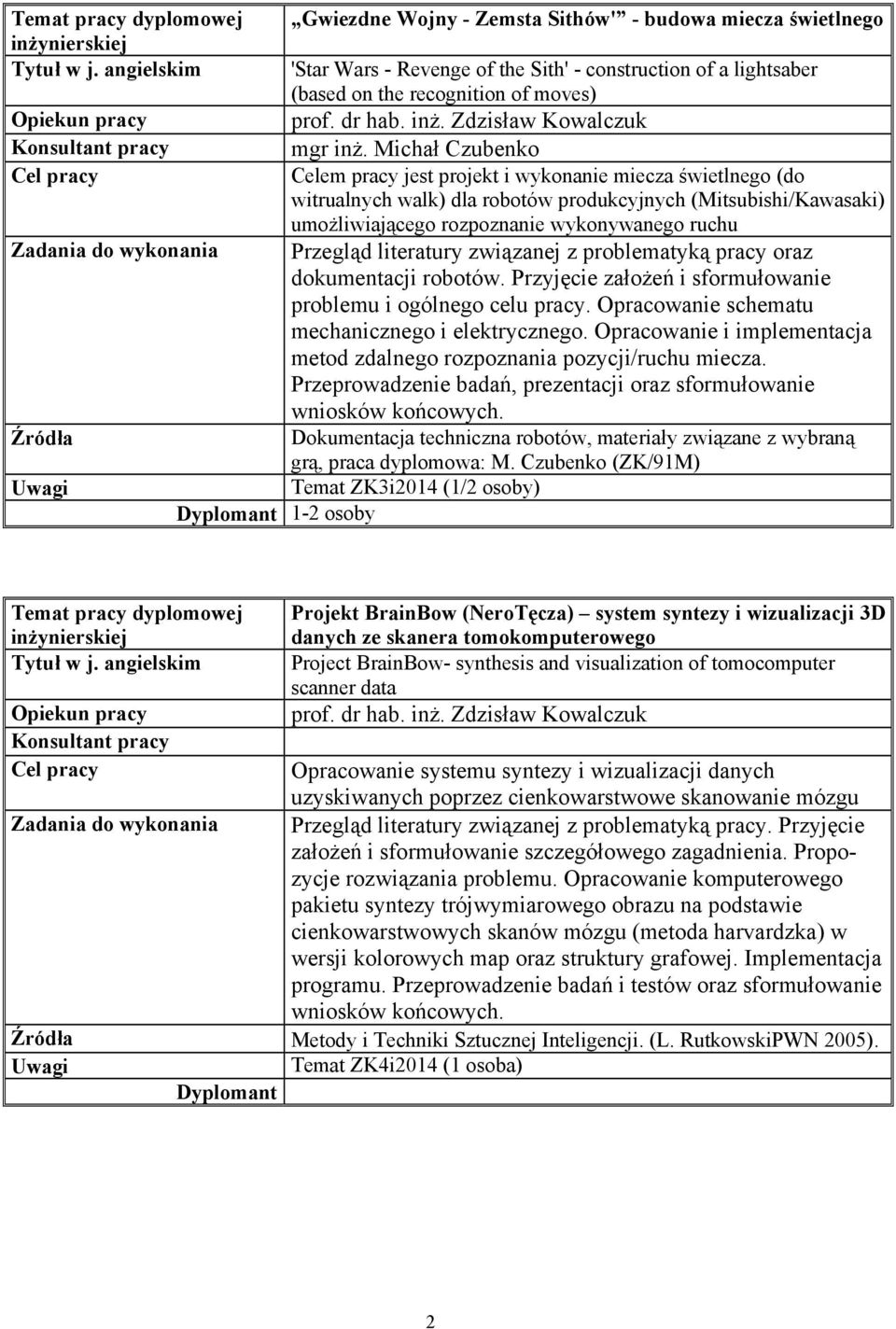 literatury związanej z problematyką pracy oraz dokumentacji robotów. Przyjęcie założeń i sformułowanie problemu i ogólnego celu pracy. Opracowanie schematu mechanicznego i elektrycznego.