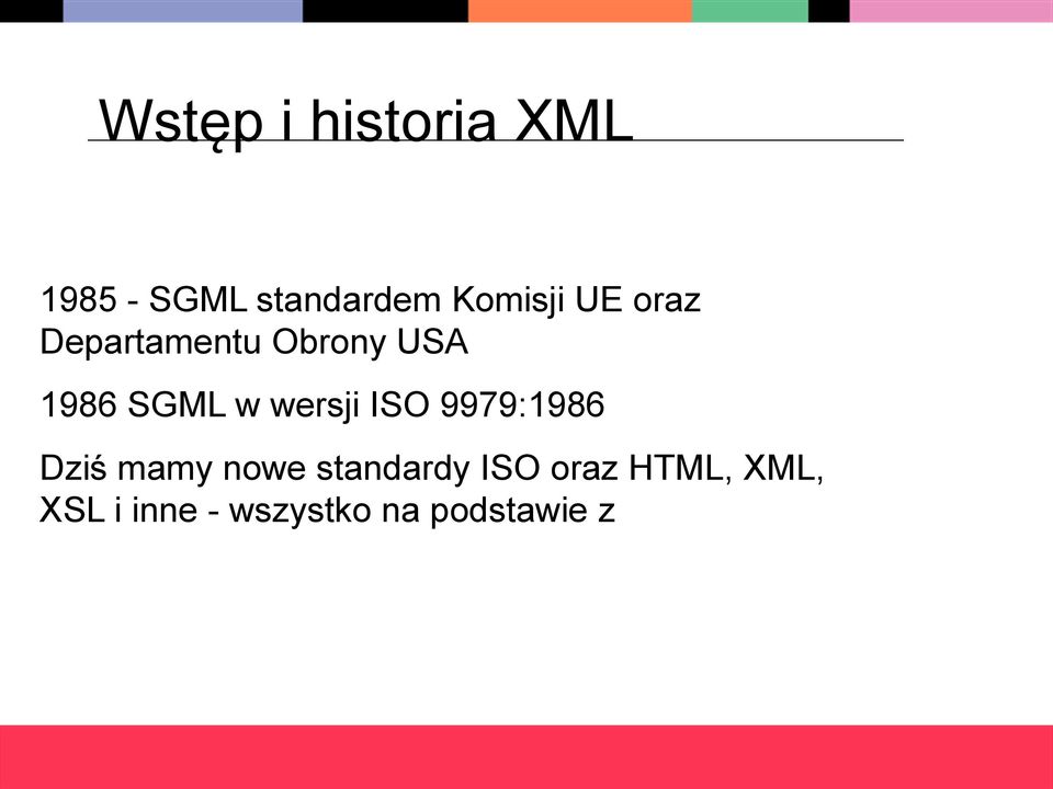 ISO 9979:1986 Dziś mamy nowe standardy ISO oraz HTML,
