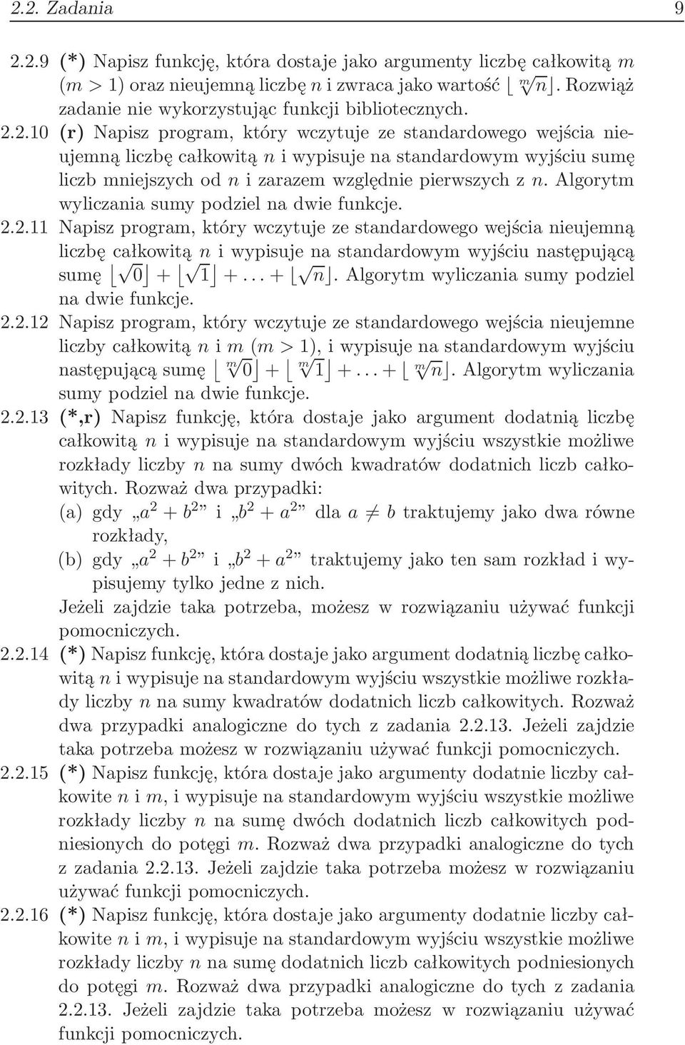 ..+ n.algorytmwyliczaniasumypodziel na dwie funkcje. 2.