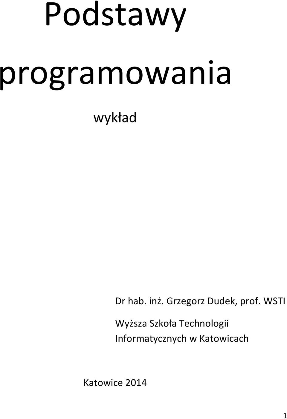 WSTI Wyższa Szkoła Technologii