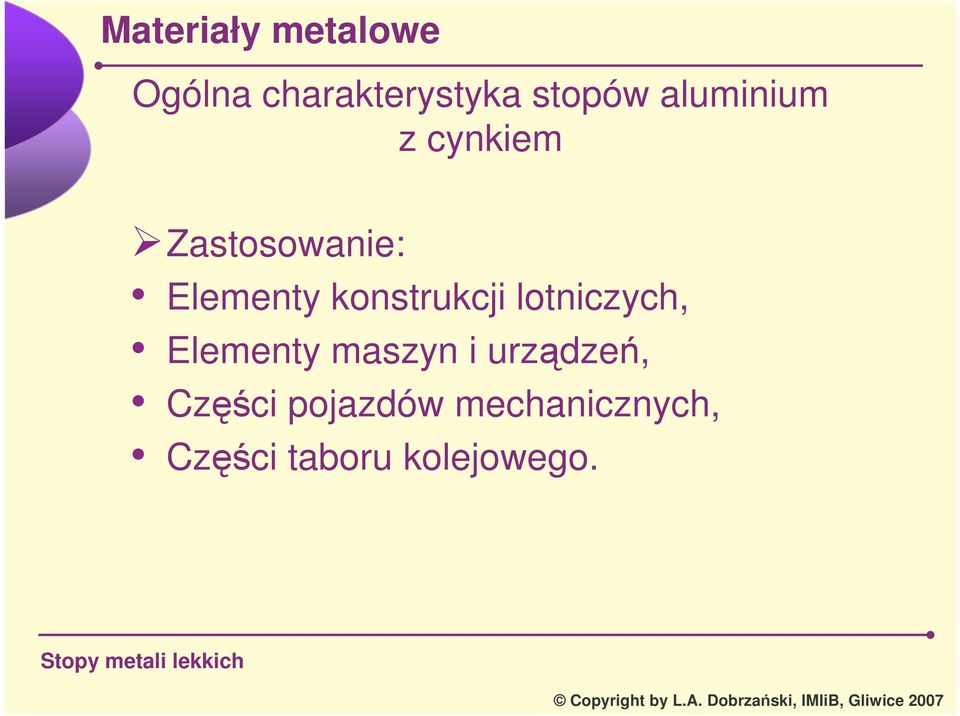 lotniczych, Elementy maszyn i urzdze, Czci