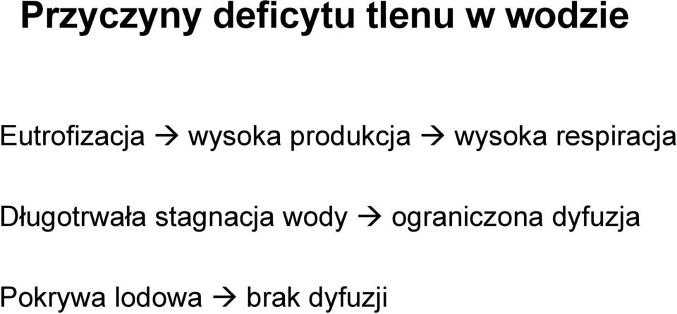 respiracja Długotrwała stagnacja wody