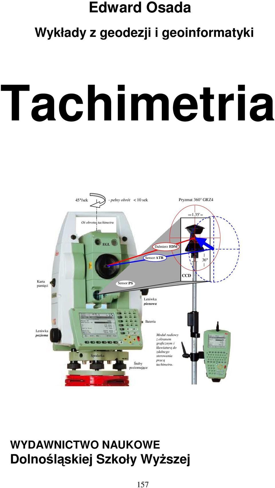 35' Oś obrotu tachimetru EGL Dalmierz EDM Sensor ATR 36 Karta pamięci Sensor PS CCD Leniwka pionowa