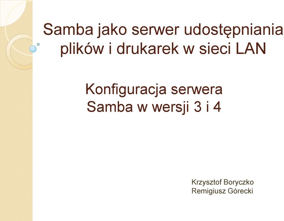 Konfiguracja serwera Samba w