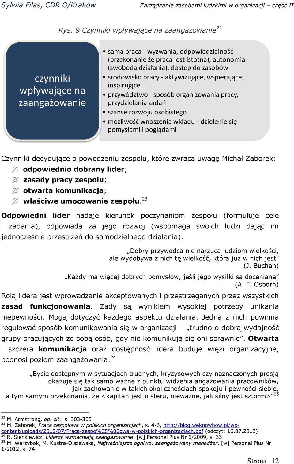 pomysłami i poglądami Czynniki decydujące o powodzeniu zespołu, które zwraca uwagę Michał Zaborek: odpowiednio dobrany lider; zasady pracy zespołu; otwarta komunikacja; właściwe umocowanie zespołu.